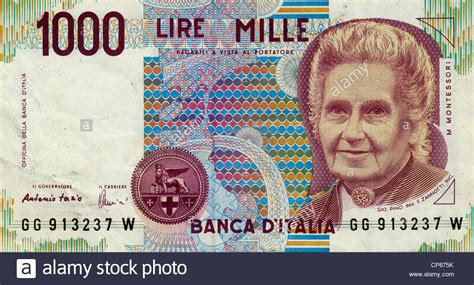The second series, or europa series, consists of six denominations and was completed with the issuance of the €100 and €200 on 28 may 2019. Banknote, 1000 Lire, Italienisch, Maria Montessori, 1990 Italien Stockfoto, Bild: 48124431 - Alamy