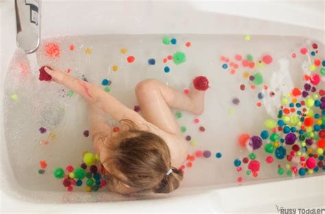 Small children and babies might cling or scream or cry when they catch sight of the bath. Bath Time Activity: Pom Pom Bath - Busy Toddler