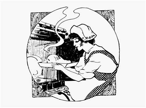 Drying flowers in microwave with fire bricks. Lady Cooking In Oven - Illustration , Free Transparent ...