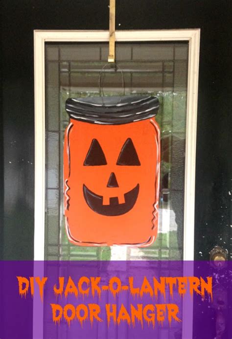 DIY Jack-O-Lantern Mason Jar Door Hanger - Outnumbered 3 to 1