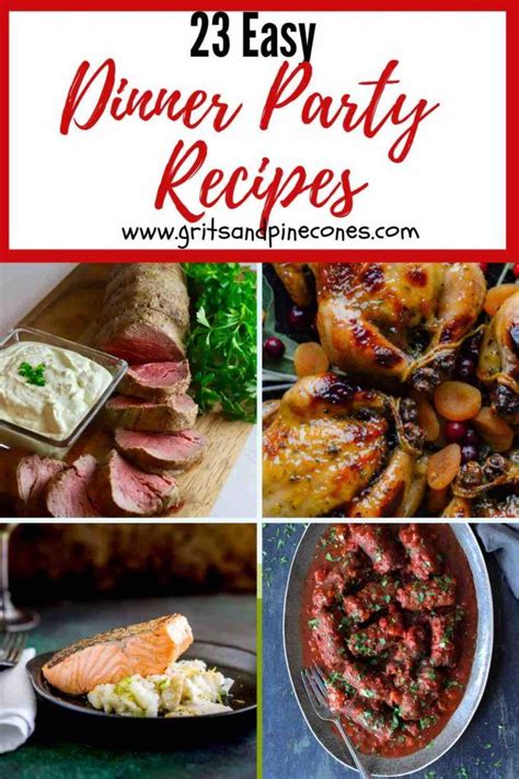 Find recipes for small bites, side dishes, main course start out your dinner party with a few appetizer recipes and finger foods such as oysters, shrimp cocktail, pierogis quick and easy appetizers that make entertaining a breeze. 23 Easy Dinner Party Recipes | gritsandpinecones.com ...