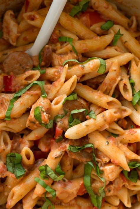 Tips for making cajun chicken and sausage pasta. Chicken and Andouille Sausage Pasta with Creamy Smoked ...