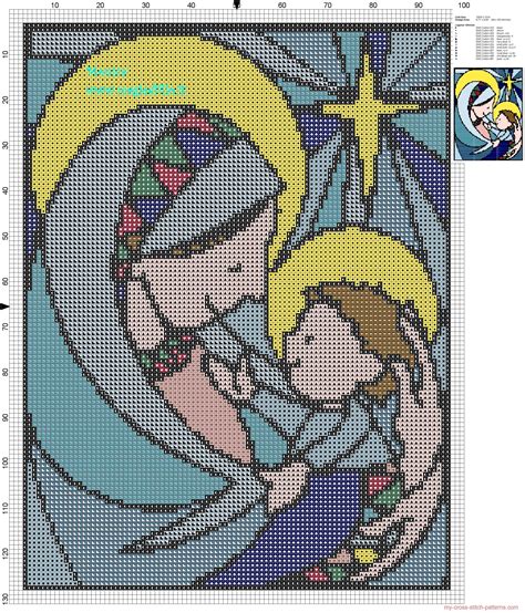 Footprints counted cross stitch pattern. Mary and Jesus cross stitch pattern - free cross stitch ...