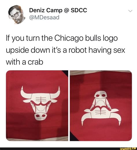 Red upside down horseshoe logo. Deniz Camp SDCC CEMDesaad If you turn the Chicago bulls logo upside down it's a robot having sex ...
