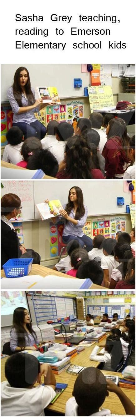 Even elmo loves sasha grey. Sasha Grey teaching, reading to Emerson Elementary school ...