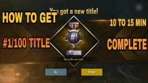 Moreover, players can customize their character with new clothing items and skins. How To Get #1/100 Title In PUBG Mobile In 15 Minutes ...