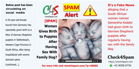 Some signs that your dog may be experiencing vision loss or blindness include general clumsiness. SPAM Woman Gives Birth After Sex With Family Dog ...