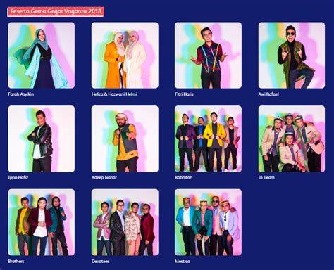 Gema gegar vaganza 2018 (akhir) : Senarai Peserta Yang Sertai Gema Gegar Vaganza Musim Ke-2