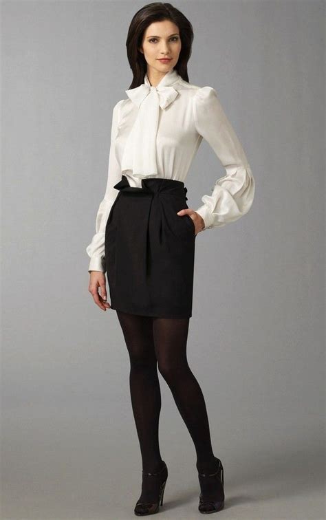 Product details it come with same color satin. white bow satin blouse | Classy work outfits, White satin blouse