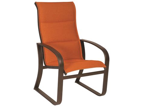 Skilled craftsmen make our outdoor arm chairs in england using coco wolf's innovative designs and marine grade materials. Woodard Cayman Isle Padded Sling Aluminum High Back Dining ...