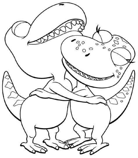 Mr conductor and passanger at train station in dinosaurus train coloring page. Dinosaur Train Coloring Pages | Dinosaur coloring pages ...