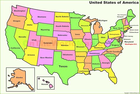 Printable labeled united states map · printable map us states and capitals map highlighting all the 50 states of usa showing their names. South America Labeled Map united states labeled map us ...