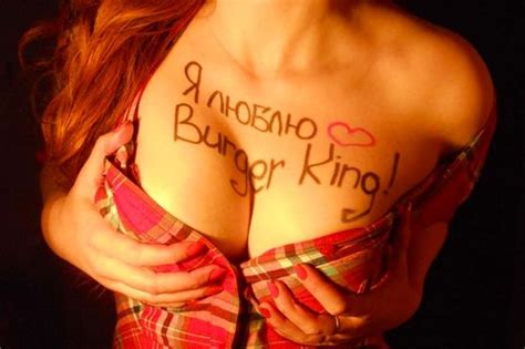 Sea cual sea el caso, aquí. Burger King under fire for advertising on models' breasts ...