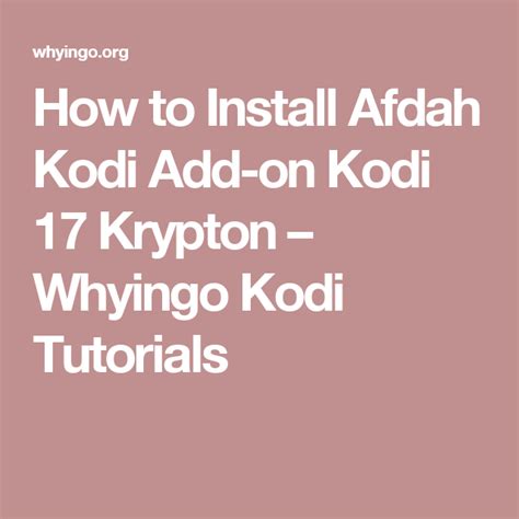 We hope that this article helps you with how to install the no limits magic build on kodi. How to Install Afdah Kodi Add-on Kodi 17 Krypton - Whyingo ...