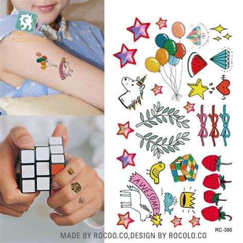 They're also great fun at parties! 10 pcs Temporary Tattoo Sell Small Fresh Cute Elements Of The Same Pattern Of Male And Female ...