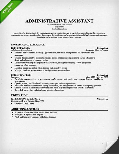 Create the best version of your administrative assistant resume. Administrative Assistant Resume Example & Writing Tips ...