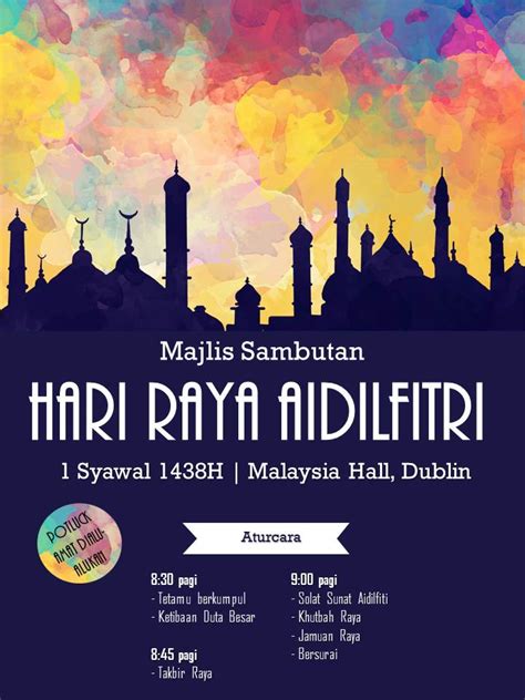 This holiday falls on the first day of the tenth month of the islamic calendar. Majlis Sambutan Hari Raya Aidilfitri 2017 - News From ...