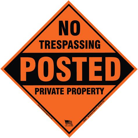 No Trespassing Posted Private Property Large Diamond Aluminium Sign ...