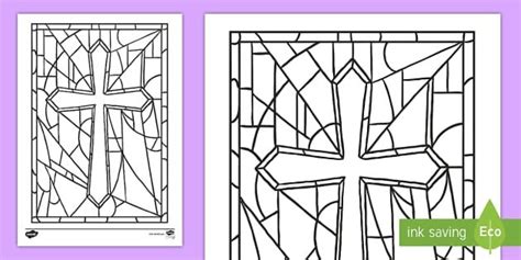 Click the cross stained glass 1 coloring pages to view printable version or color it online (compatible with ipad and android tablets). (1) Twinkl Search | Cross coloring page, Stain glass cross ...