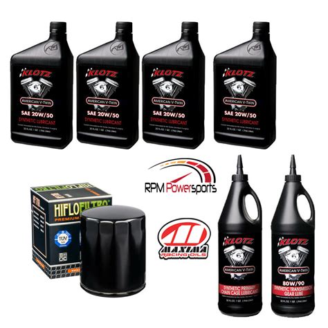 A good oil for your harley davidson motorcycle might be difficult to get. Complete Oil Change Kit HiFlo Klotz Harley Davidson 20W50 ...