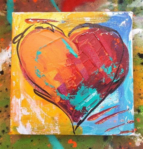 Try refreshing to keep hearting. Heart Painting 6"x6" | Heart painting, Art, Kids canvas ...