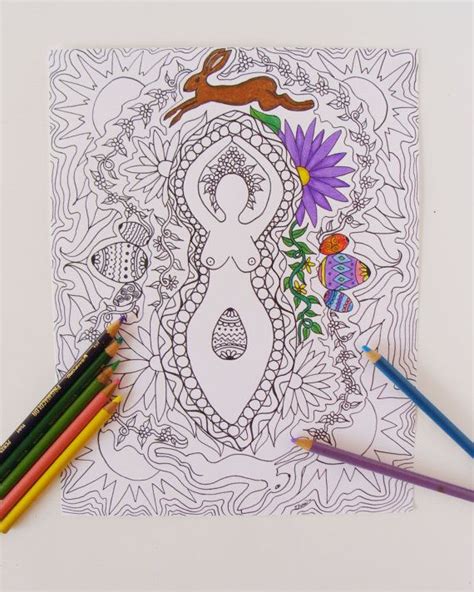 Printable coloring pages for kids of all ages. Ostara Art Coloring Page Goddess Art Ostara Sabbat Goddess ...