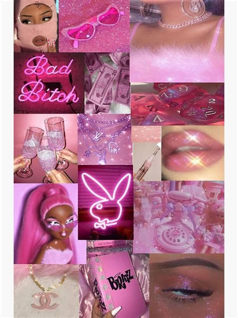 Collection by juliasosajs • last updated 8 days ago. "Pink Baddie Aesthetic Poster" Poster by mya-joy | Redbubble