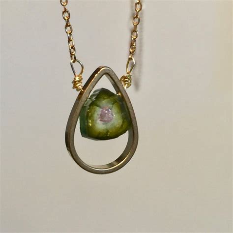 Watermelon tourmaline enjoyed a hugepopularity in india. Watermelon Tourmaline Slice Necklace on a Sterling Silver ...