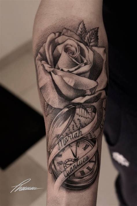 Blue rose tattoo design on ankle. Rose Tattoos With Names On Arm Best Tattoo Ideas in 2020 ...