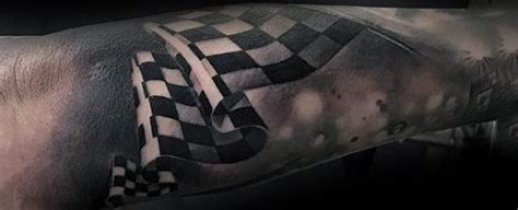 Send us your tattoos and we'll post them on our wall! 40 Checkered Flag Tattoo Ideas For Men - Racing Designs