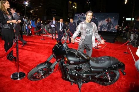 Civil war includes snippets of a chase scene with a harley. Harley-Davidson at the Premiere of "Captain America: The ...