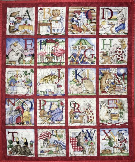 An alphabetic fabric panel refers to a design . Alphabet Quilt Panel for MOPS | Alphabet quilt, Animal alphabet, Fabric ...