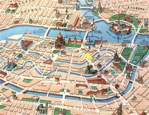 Carte typographique de saint petersbourg en russie. Saint Petersbourg, l' Académie des Arts