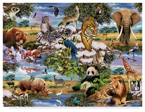 Last week, 5th grade embarked on an epic project, that i've never tried before, but ever since i saw it on the smart class blog, i'v wanted to try it! "Animal Collage" by Howard Robinson, Canvas Art - Tropical - Prints And Posters - by Trademark ...