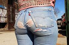 jeans ripped butt sexy girls pants levis slit denim blue fashion wife look destroyed funnymadworld among popular now levi woman