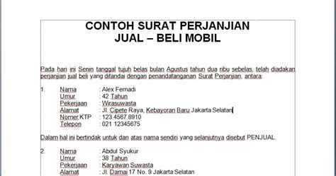 Check spelling or type a new query. Contoh Surat Serah Terima Mobil Bekas