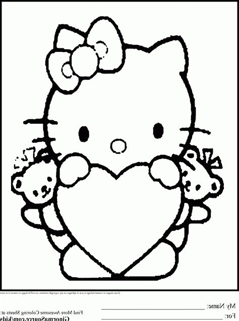 Valentine Clip Art Black And White Hello Kitty - Hello ...