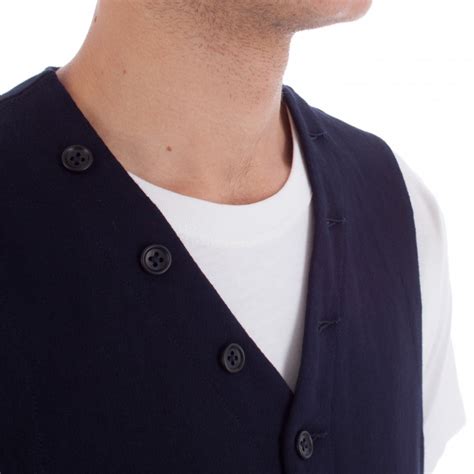 Great goods require great care. Engineered Garments Knit Vest (Dark Navy French Terry ...