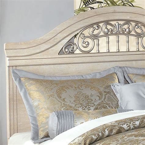 Faux marble top, antiqued finish, ornate hardware and scroll moulding make for a richly coordinated ensemble. Catalina Headboard Bedroom Set by Signature Design by ...