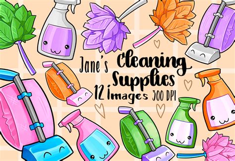 Maybe you would like to learn more about one of these? Kawaii Cleaning Supplies Clipart By Digitalartsi ...