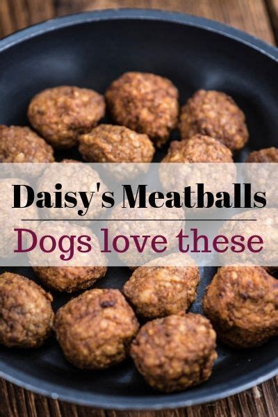They make for a fun baking project that won't lead to you downing a tray full of cookies! Daisy's Meatballs for Dogs | Recipe | Dog food recipes ...