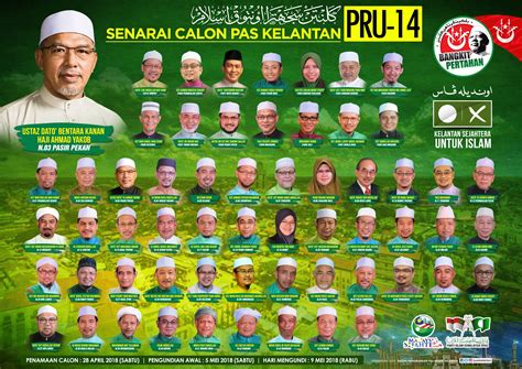 Pas kelantan umum 59 calon. Senarai calon PAS Kelantan PRU-14 | 1Media.My