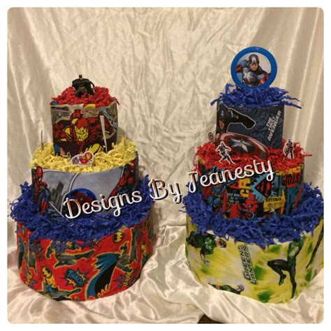 Chocolate cake with choco fillings, vanilla with fresh strawberry and the bavarian cream, and red velvet are our popular flavors. 3 layer Superhero/Marvel Comic diaper cake Designs By ...