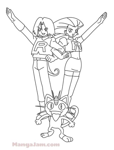 Download printable happy jessie coloring page. How to Draw James and Jessie from Pokemon - MANGAJAM.com ...