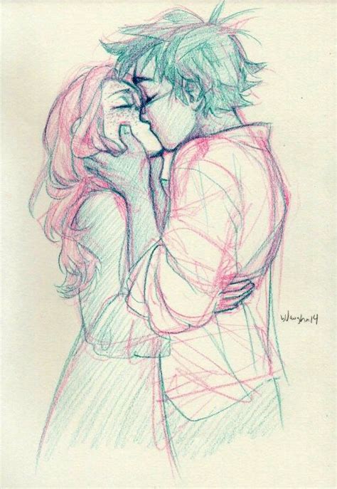 Anime couple anime love gif wifflegif. harry y ginny | Drawings, Couple drawings, Art drawings