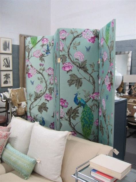 An ideal diy divider room with a picket divider that's carved in a lovely design, which makes it. Upholstered Screen (With images) | Divider wall, Diy room ...