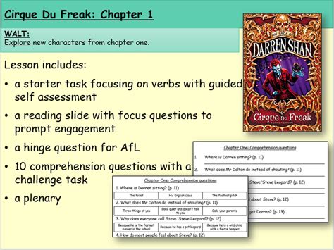 It in the first book in the cirque du freak: Cirque du Freak: Chapter One (Reading and Comprehension ...