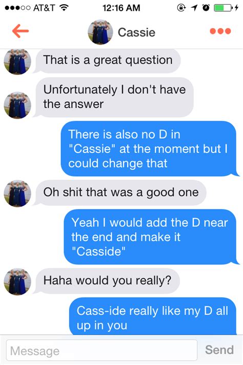 Try these pick up lines. Tinder - 12 Pick-Up Lines that work!