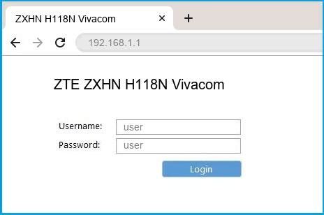 The majority of zte routers have a default username of admin, a default password of admin, and the default ip address of 192.168.1. 192.168.1.1 - ZTE ZXHN H118N Vivacom Router login and password