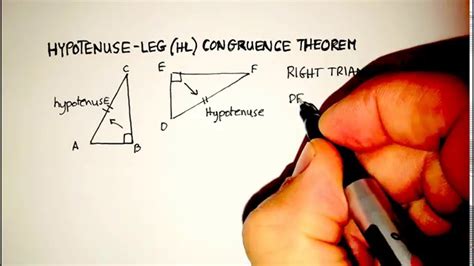 If the hypotenuse and one leg of a right triangle are congruent to . Congruence: Hypotenuse-Leg (HL) Congruence Theorem - YouTube